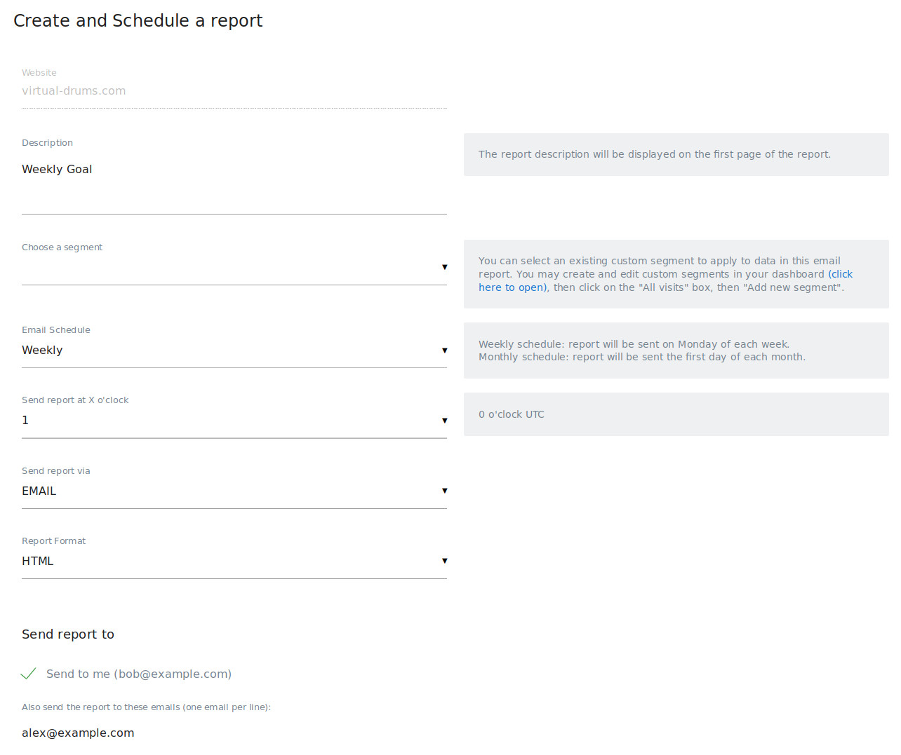 matomo schedule reports