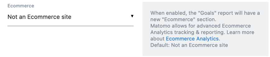 Matomo Measurable Ecommerce Toggle