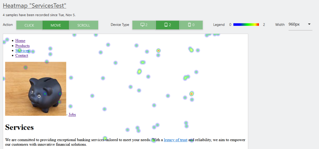 matomo heatmaps screenshot not rendered