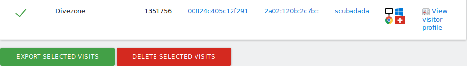 Export selected visits feature