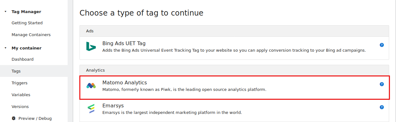 matomo analytics tag