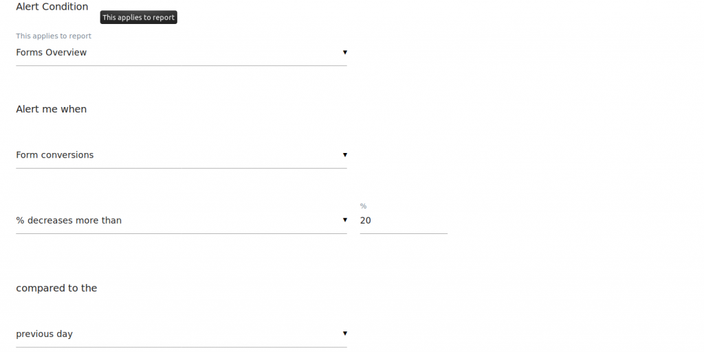 matomo custom alert for forms