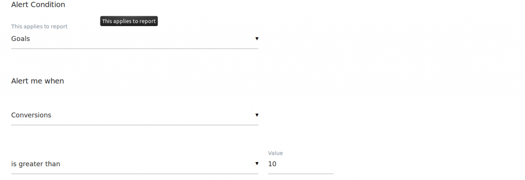 matomo custom alert target achieved