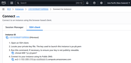 ssh connection details