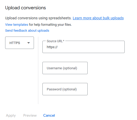 upload conversions via https from matomo to google ads
