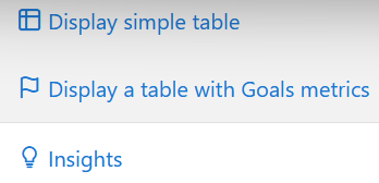 matomo pages report display a table with goal metrics