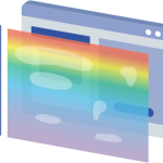 Illustration showing web pages with heatmaps