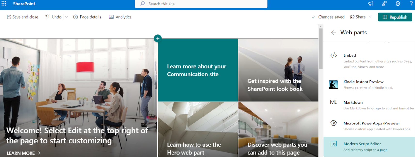 sharepoint add script web part for matomo tag manager