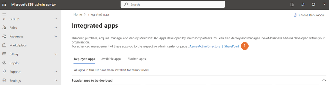 sharepoint apps management