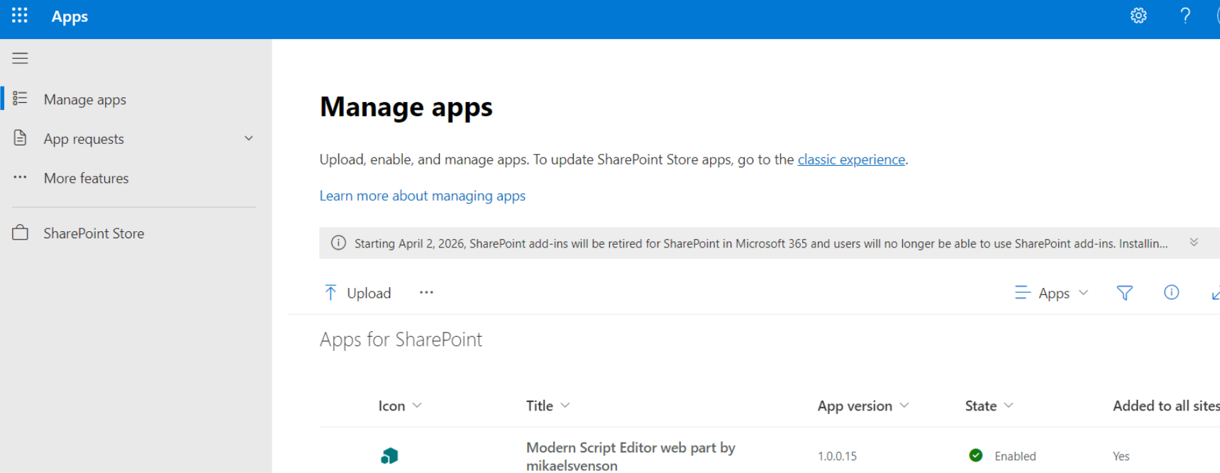 sharepoint install app web part