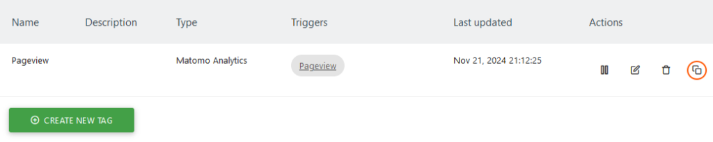 copy tag in matomo tag manager