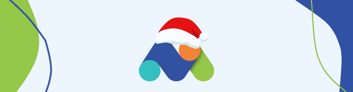 matomo logo wearing a santa hat