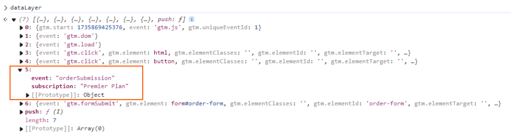 form submit google tag manager datalayer