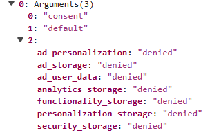 datalayer view of google consent mode