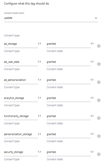 define google consent update mode in matomo