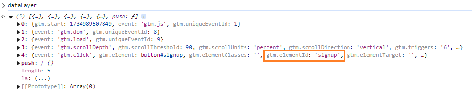 view google tag manager datalayer