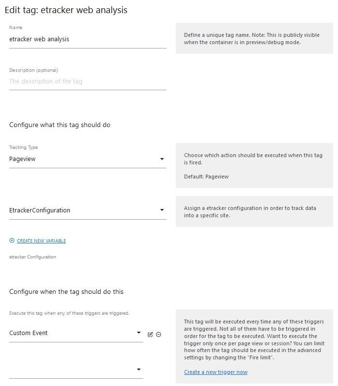 etracker tag in matomo tag manager