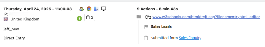 submit form as a goal