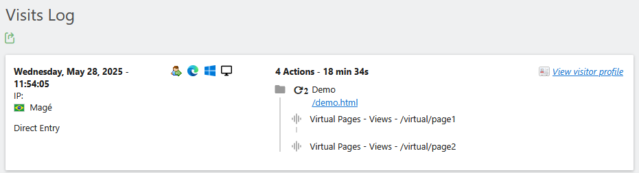record events in matomo