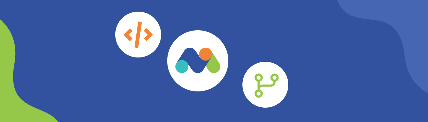 A graphic design representing open-source software and data analytics.