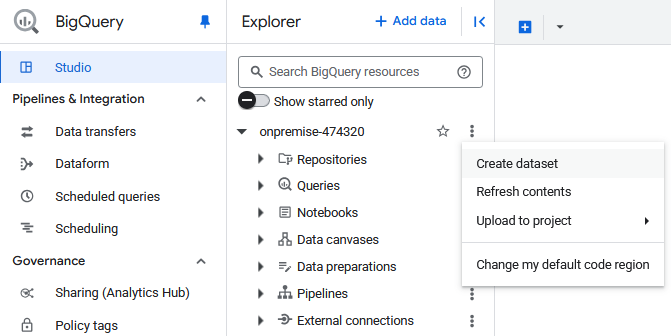 create dataset bigquery
