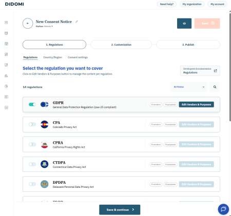 apply regulations for consent notice
