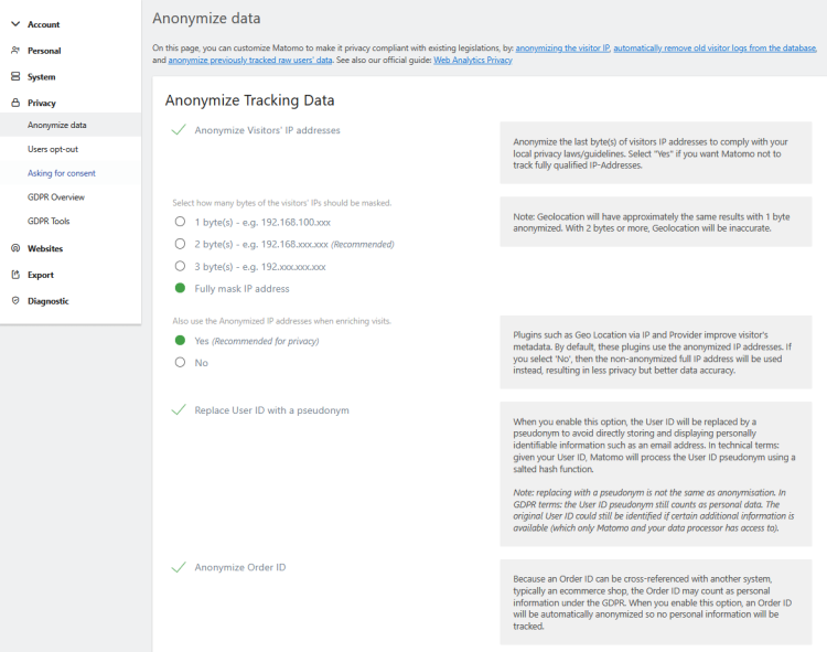 configure privacy settings