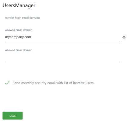 enable report on inactive users