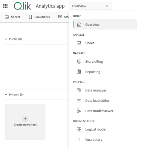 navigate data manager in qlik