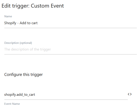 create mtm shopify trigger
