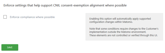 enable setting to enforce cnil