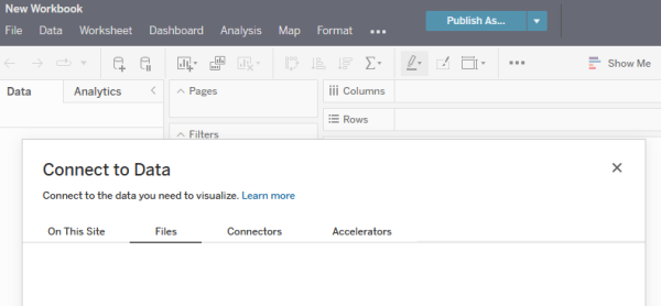 setup data connection in tableau