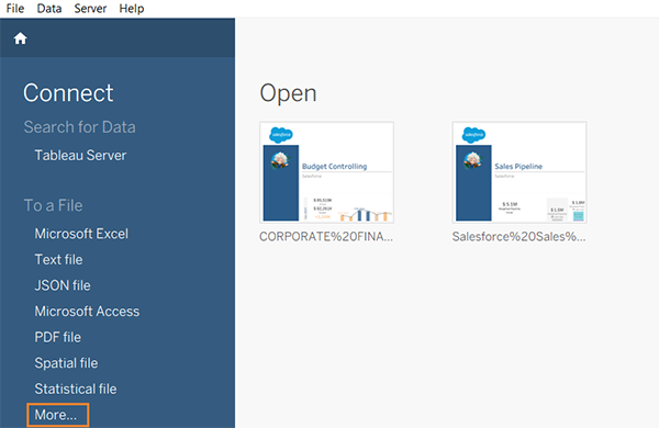 tableau desktop interface